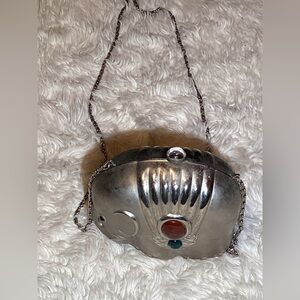 Comeco Vintage silver clutch bag